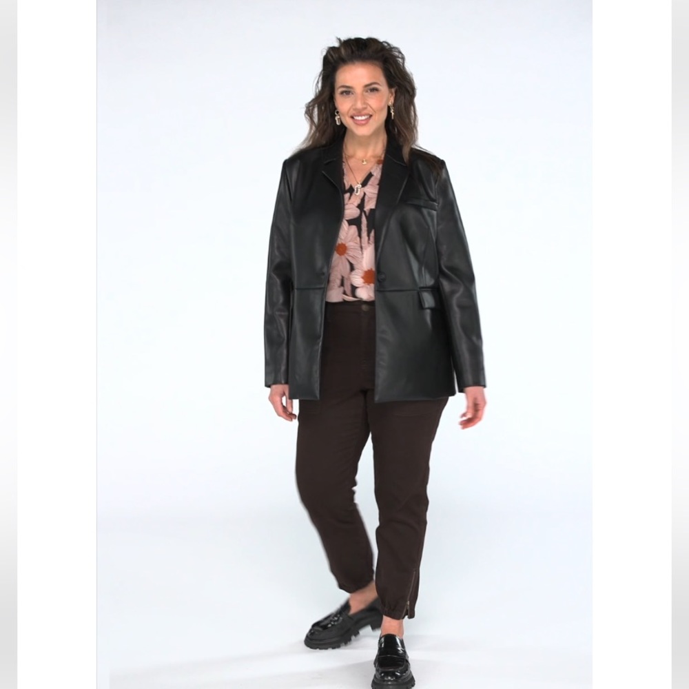 cabi James Jacket Black Faux Leather Size Large NWOT - Picture 5 of 5
